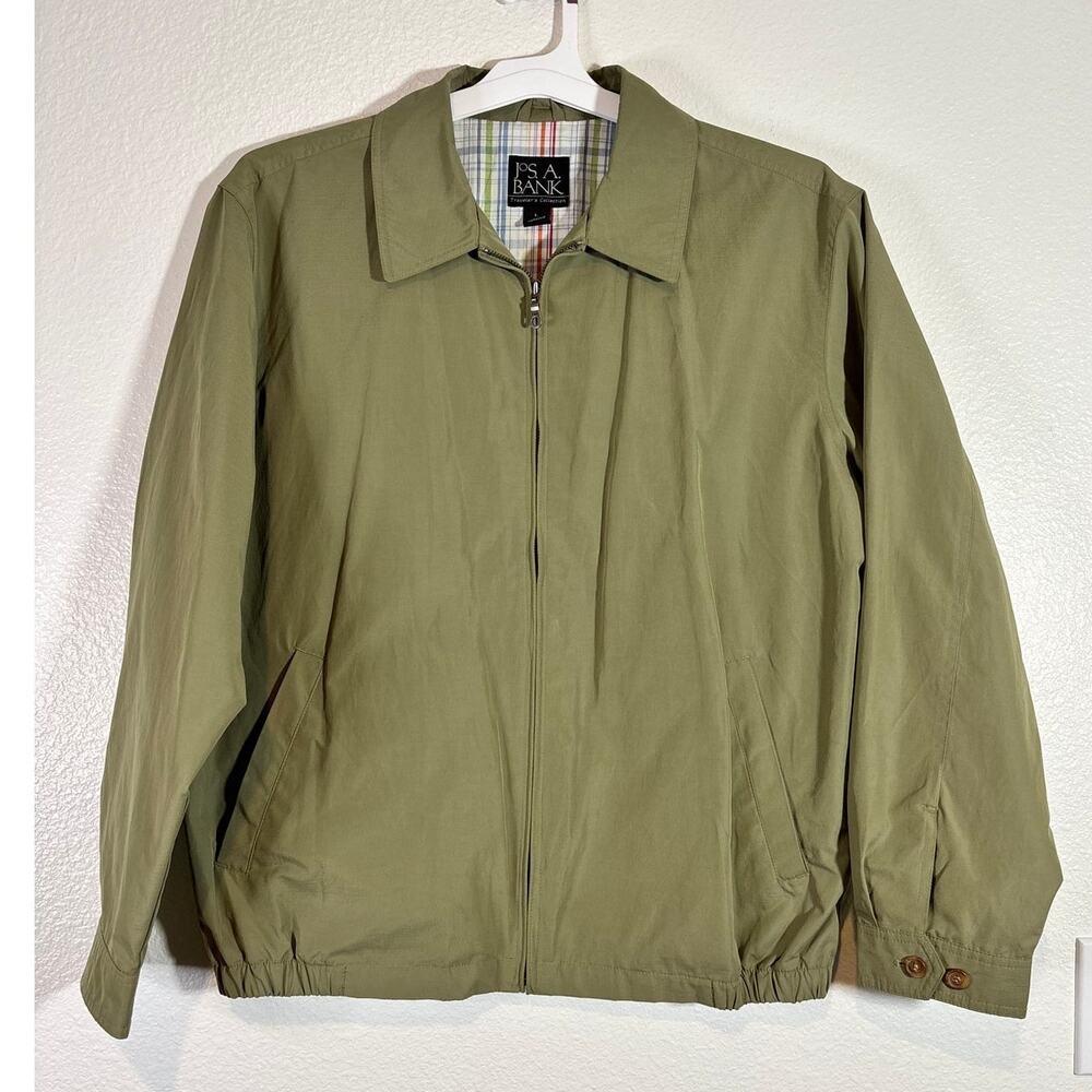 Jos. A. Bank Travelers Collection Men's Size Large Green Bomber Golf Jacket